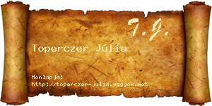 Toperczer Júlia névjegykártya