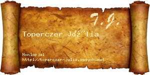 Toperczer Júlia névjegykártya